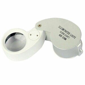 40X LED Illuminated Jewelry Loupe Pocket Magnifying Glass for Jewelers & Watches